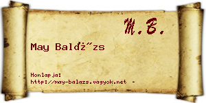 May Balázs névjegykártya