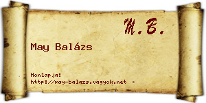 May Balázs névjegykártya