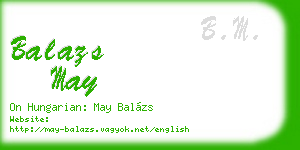 balazs may business card